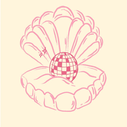 Disco Pearl Print – Fun Pink Coastal Wall Art