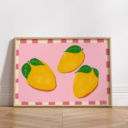 Mango Fruit Kitchen Print – Colorful Tropical Wall Art
