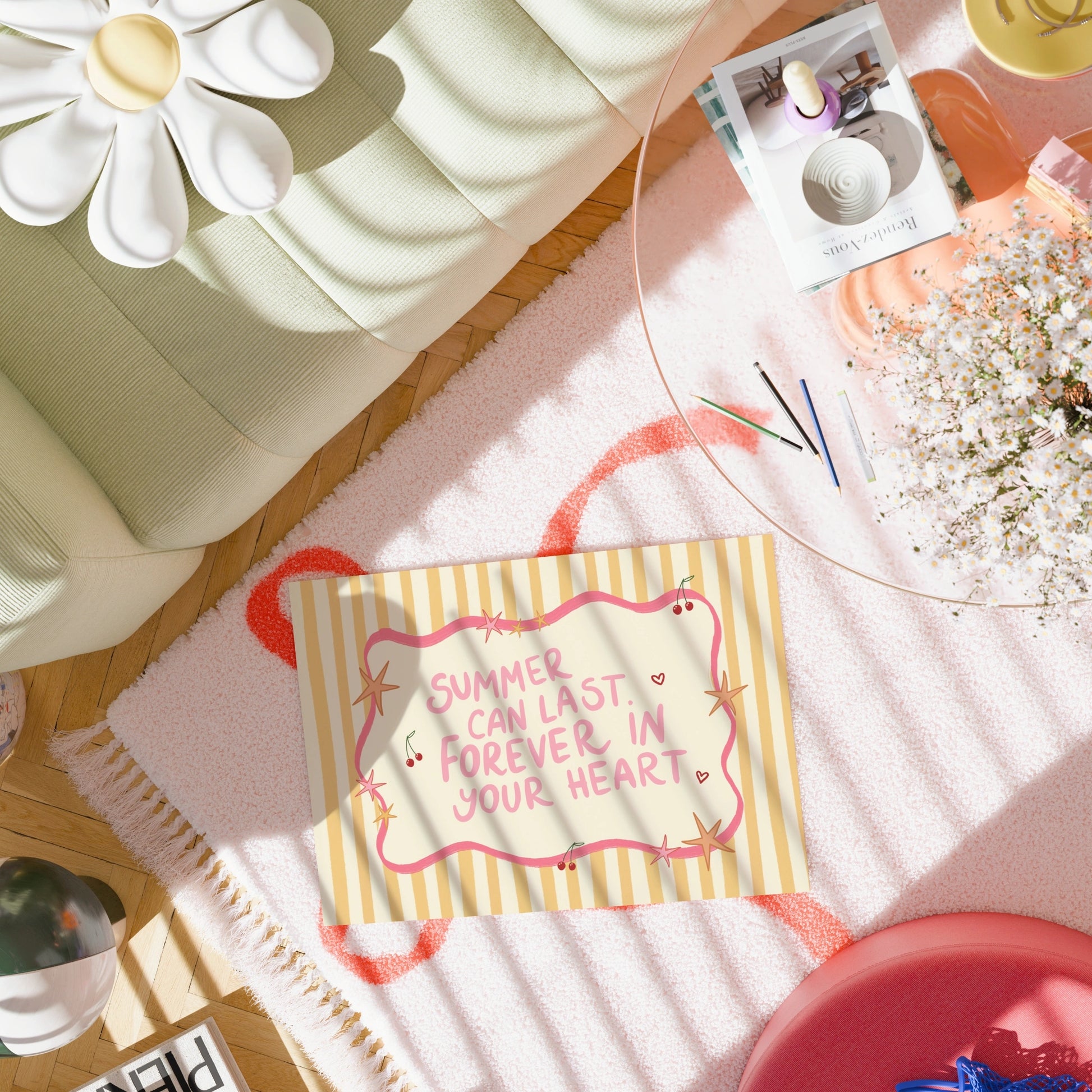 Affiche murale avec citation d'été