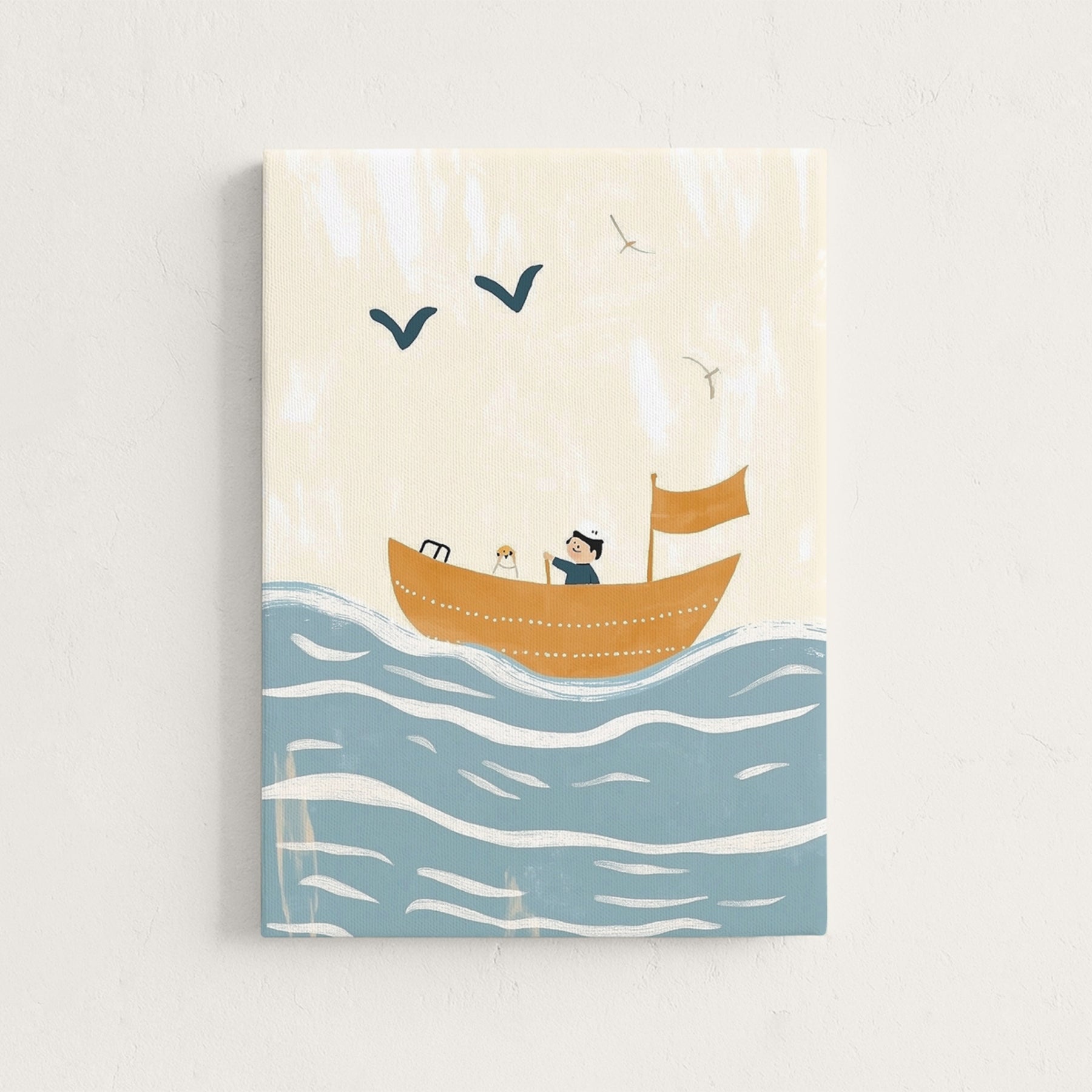 Little Boat Adventure Nursery Canvas Print