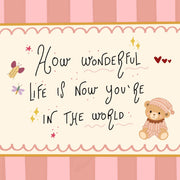 Pink How Wonderful Life Is – Arte de pared para bebés y niños