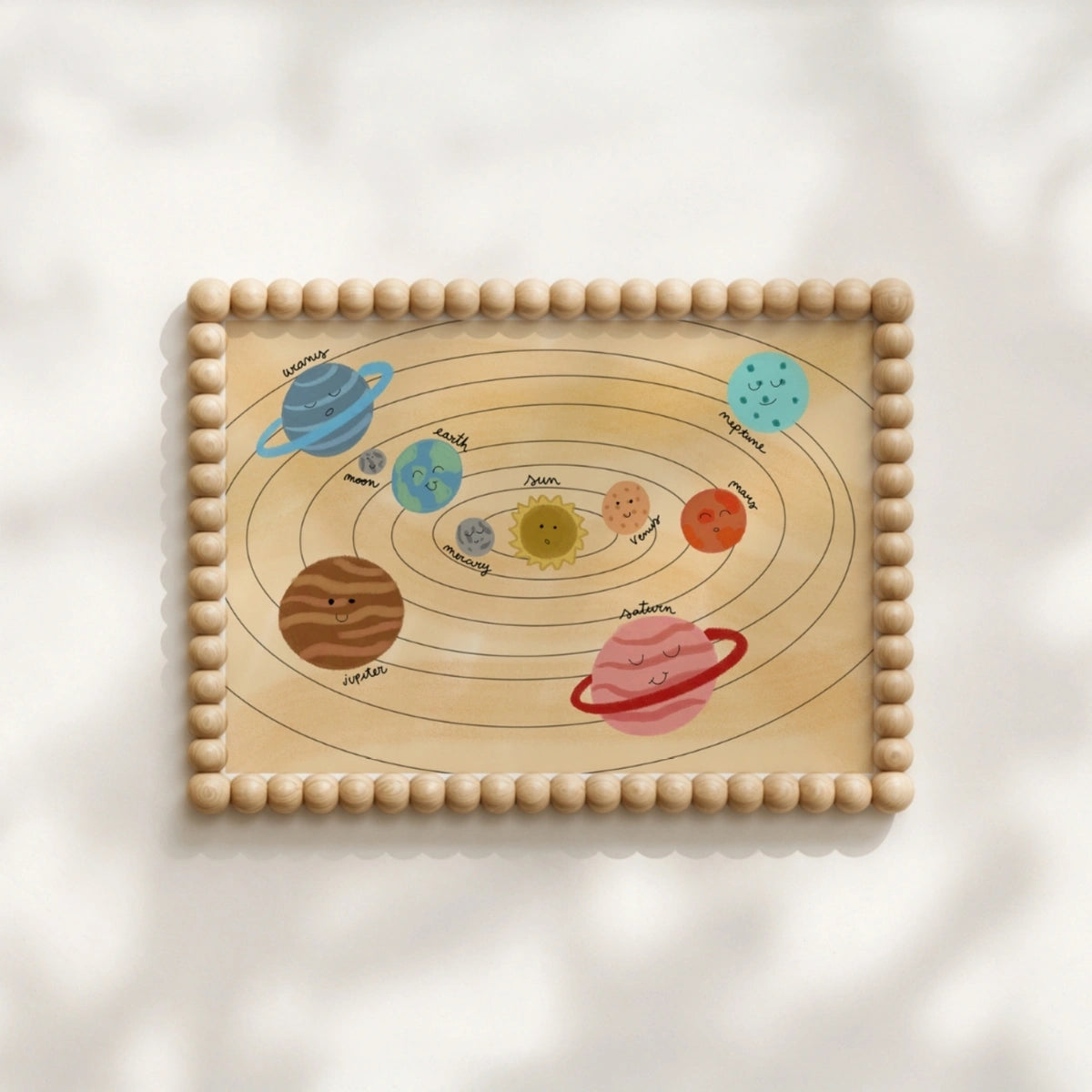 Cute Planets Print, Space Nursery Decor