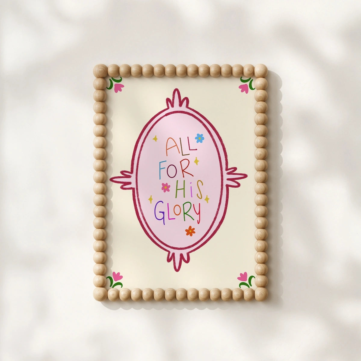 Colorful Coquette Faith Quote Print, Christian Wall Decor