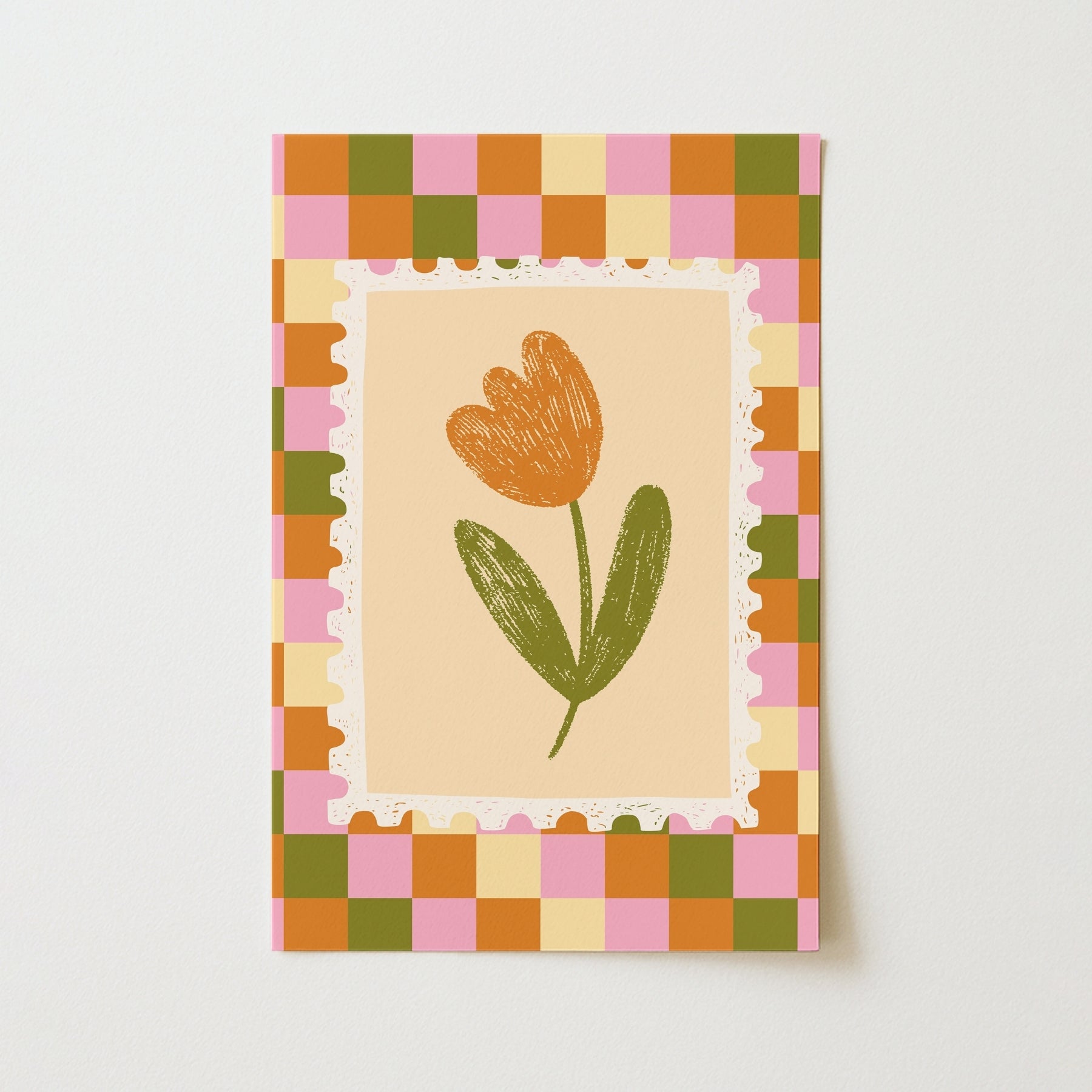 Affiche de crèche Tulipe Orange, Décoration colorée pour enfants