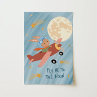 Fly Me To The Moon Nursery Wall Art, Space Nursery Decor