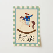 Rocking Horse guided by his Light - Nursery & Kids Wall Art