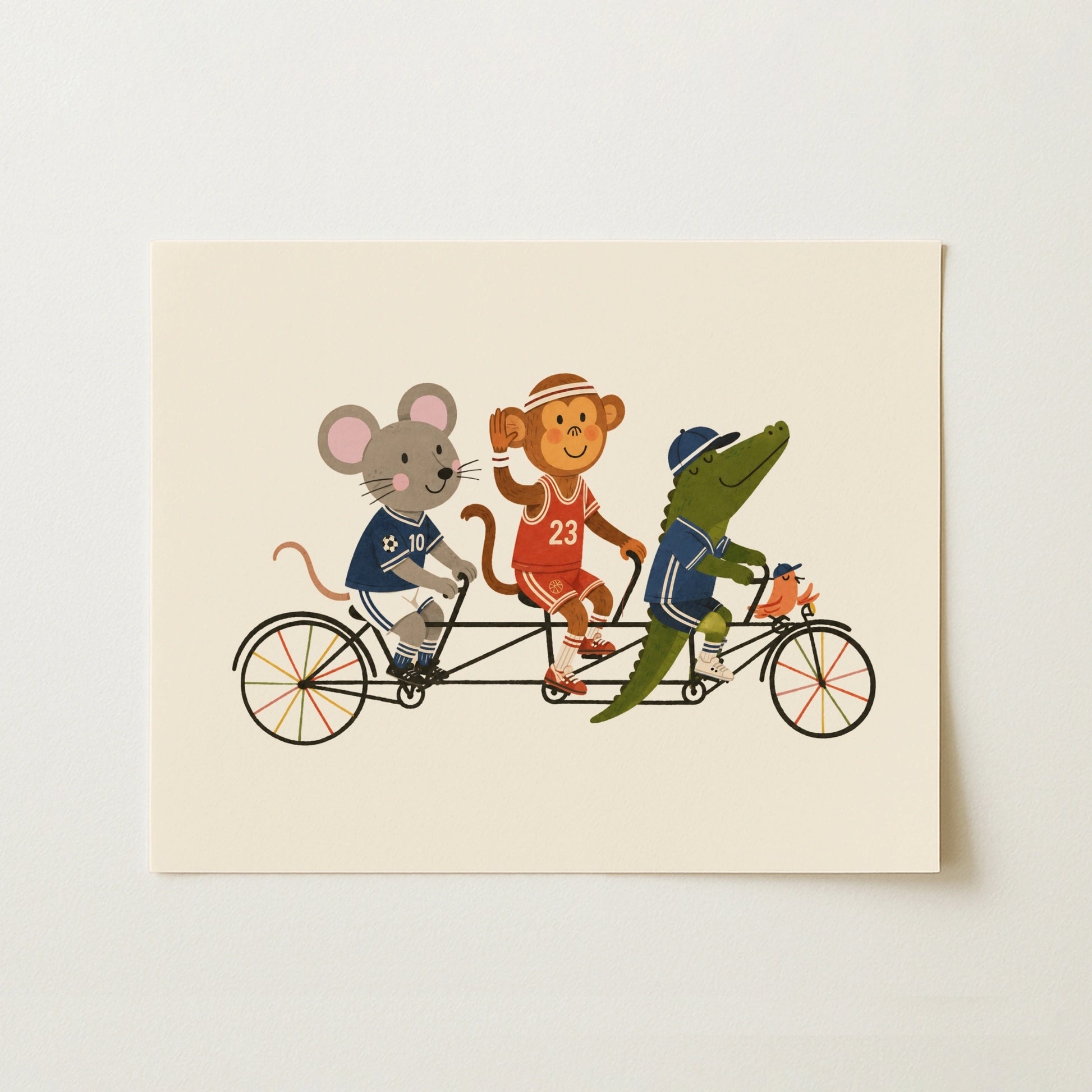 Tandem Bike Nursery Print