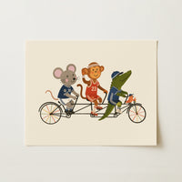 Tandem Bike Nursery Print
