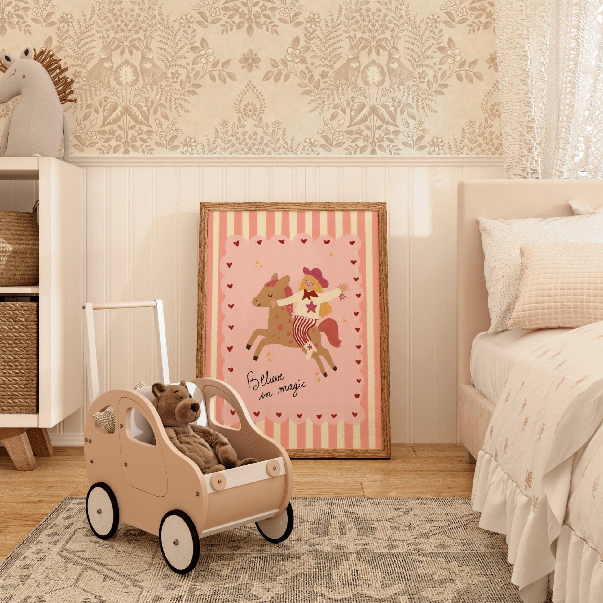 Art mural fantaisiste sur le thème des chevaux