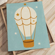 Starry Hot Air Balloon – Nursery & Kids Canvas Wall Art