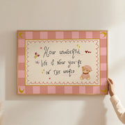 Pink How Wonderful Life Is – Arte de pared para bebés y niños