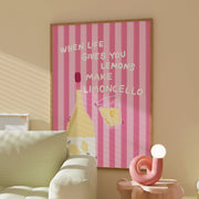 Make Limoncello Pink Stripes – Coastal Wall Art