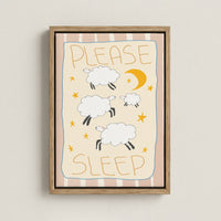 Please Sleep Sheep Nursery Canvas Print