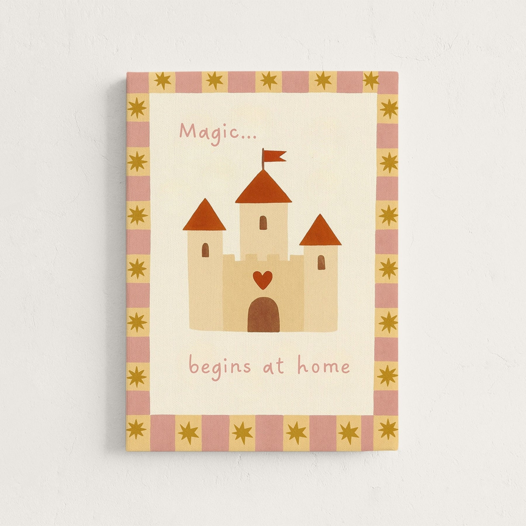 Magic Begins at Home Castle Nursery Canvas Print