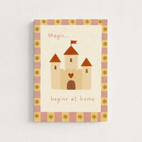 Magic Begins at Home Castle Nursery Canvas Print