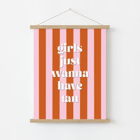 Girls Just Wanna Have Tan Print – Summer Quote Wall Art