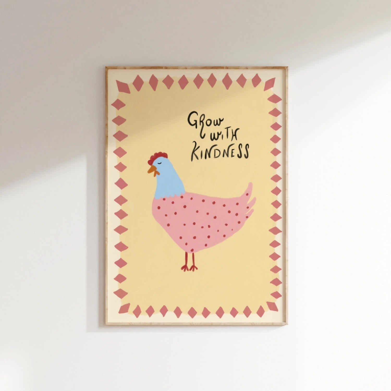 Grow With Kindness Nursery Print, Girls Room Decor