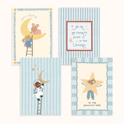 Moon, Stars & Little Dreamers – Nursery & Kids Wall Art Set of 4