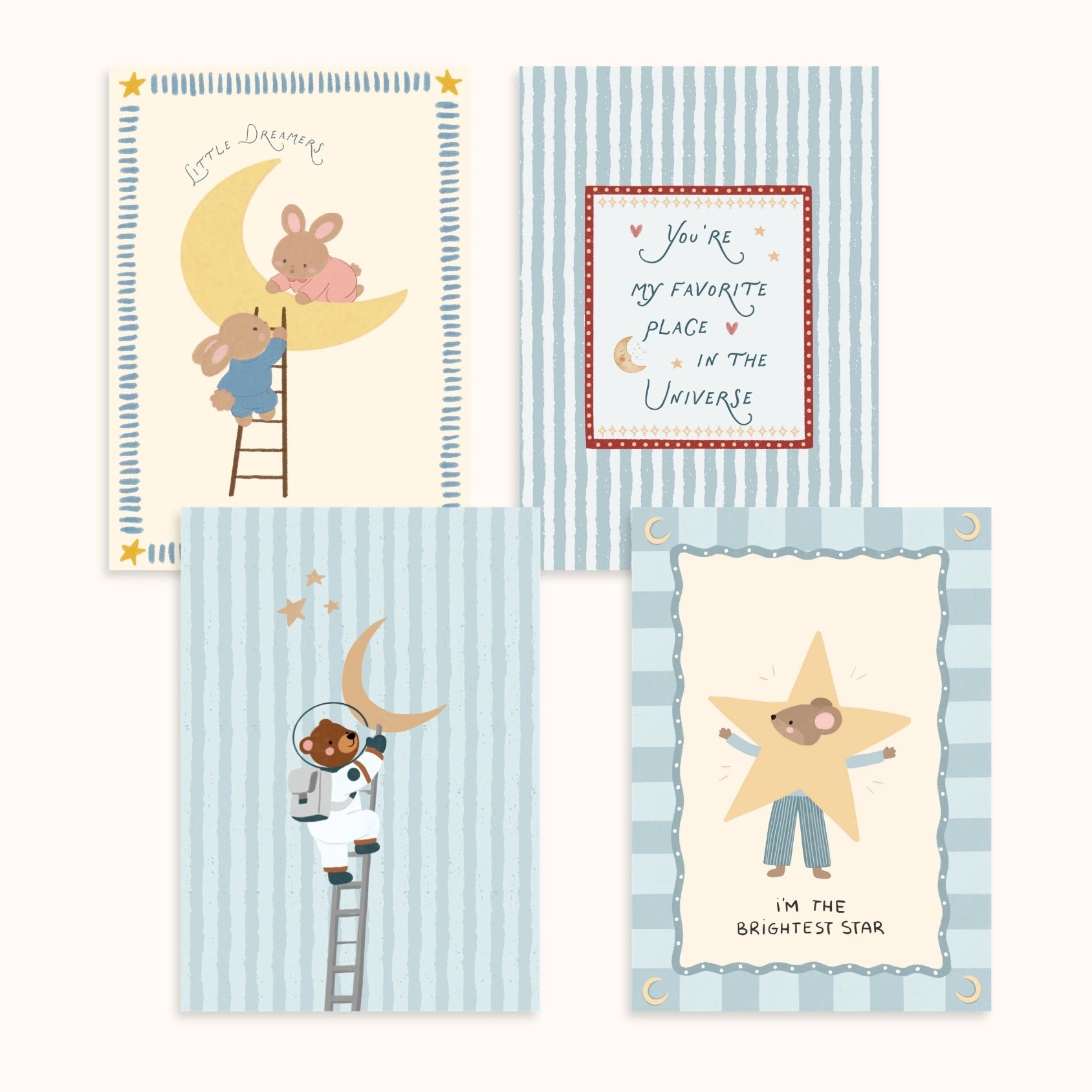 Space Nursery Gallery Wall Set of 4
