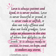 1 Corinthians 13 Pink – Christian Wall Art