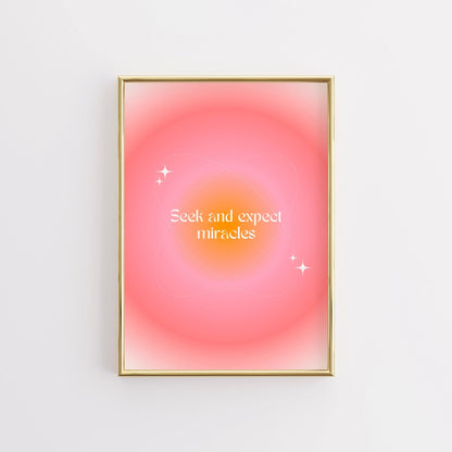 Seek and Expect Miracles Print – Modern Christian Wall Art