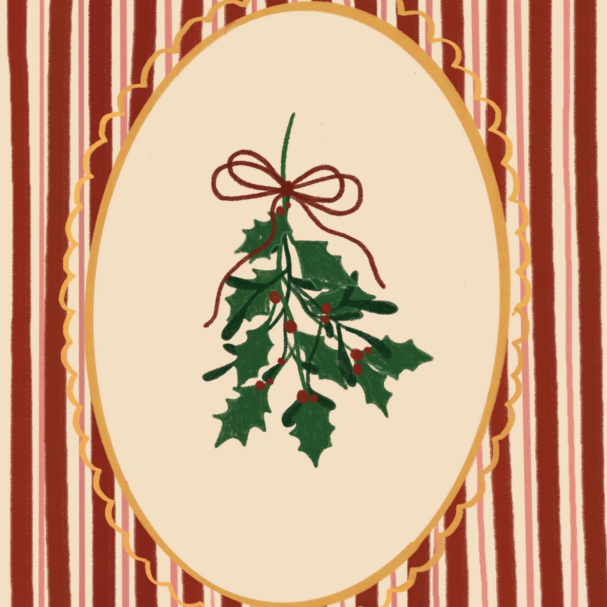 Stampa natalizia disegnata a mano