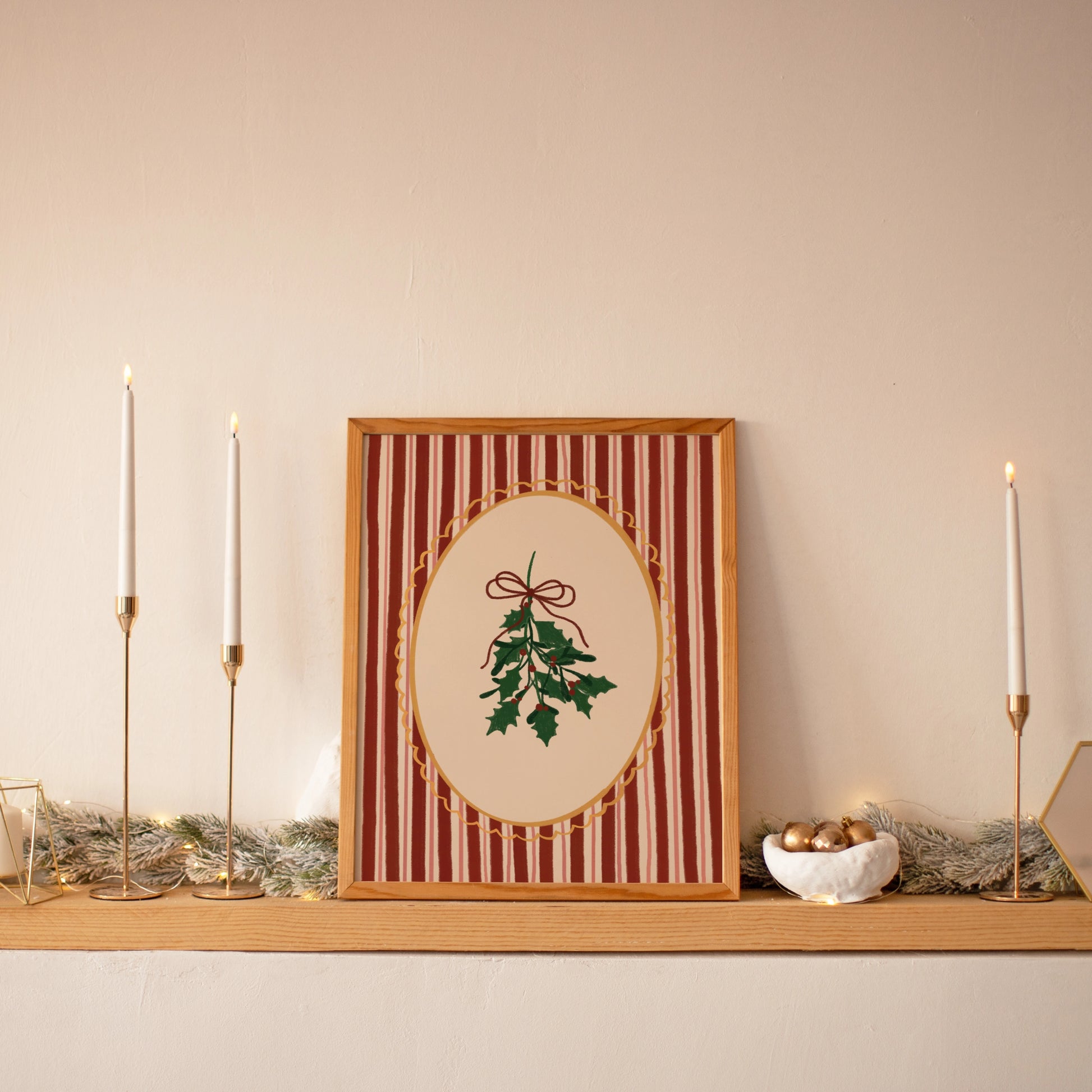 Stampa natalizia disegnata a mano