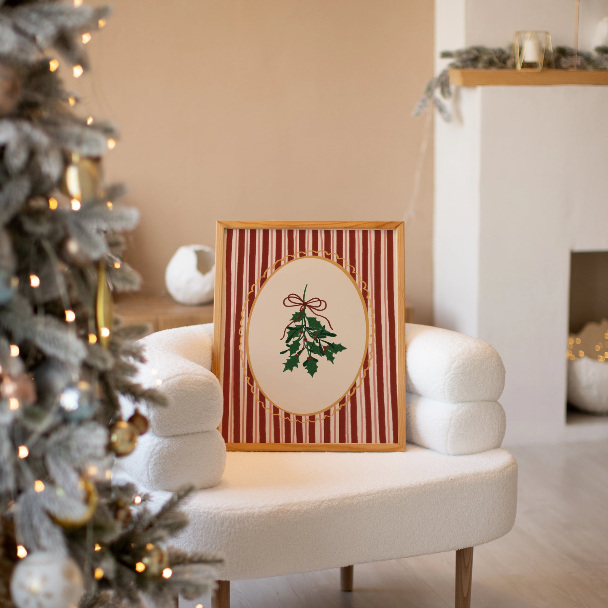 Stampa natalizia disegnata a mano