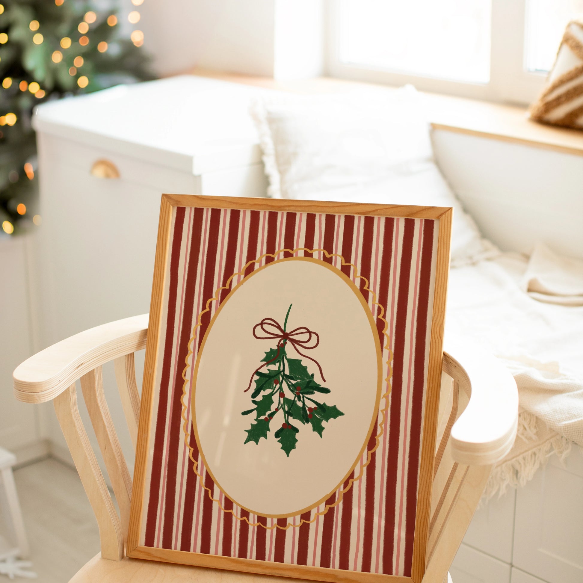 Stampa natalizia disegnata a mano