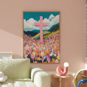 Pink Cross – Christian Wall Art