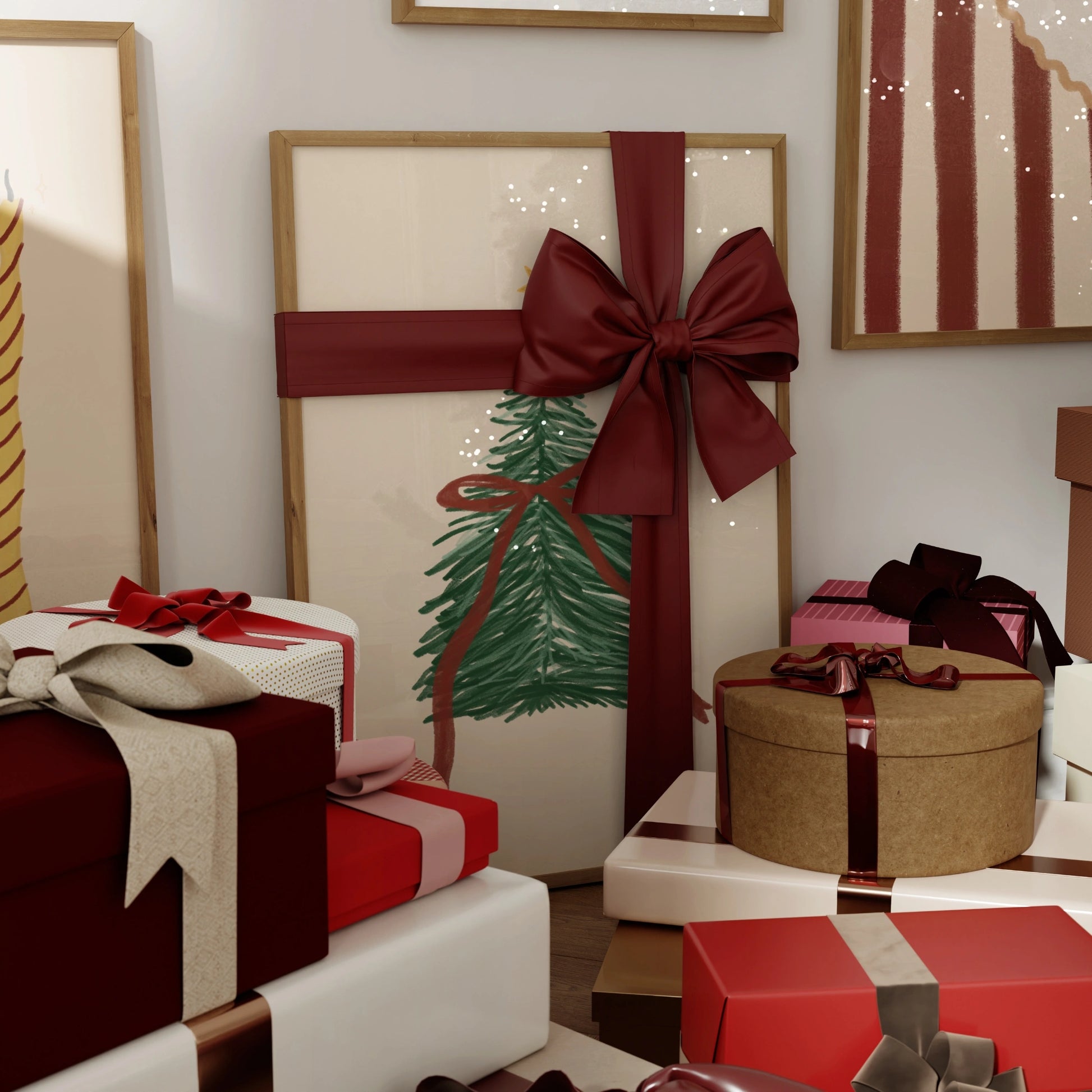 Set di 16 stampe vintage disegnate a mano per le vacanze