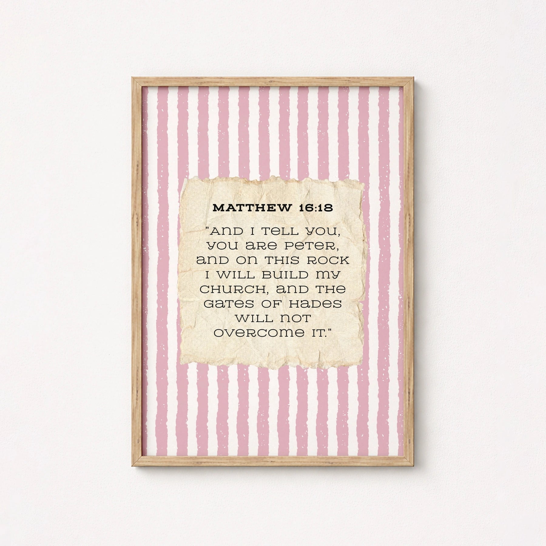Stampa Cristiana Matteo 16:18, Decorazione da Parete Cristiana