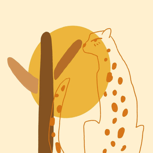 Desert Cheetah Boho Wall Art – Minimal Safari Inspired Animal Print
