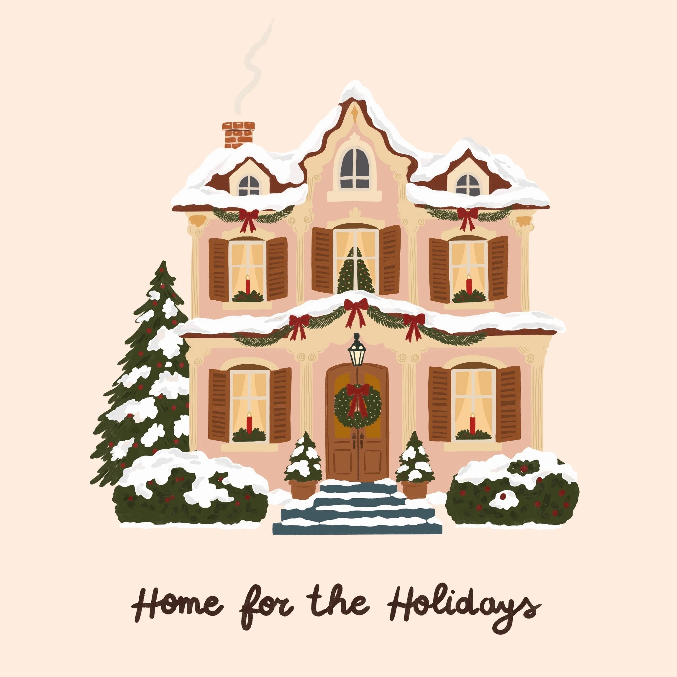 Home for the Holidays Cottage – Christmas Wall Art