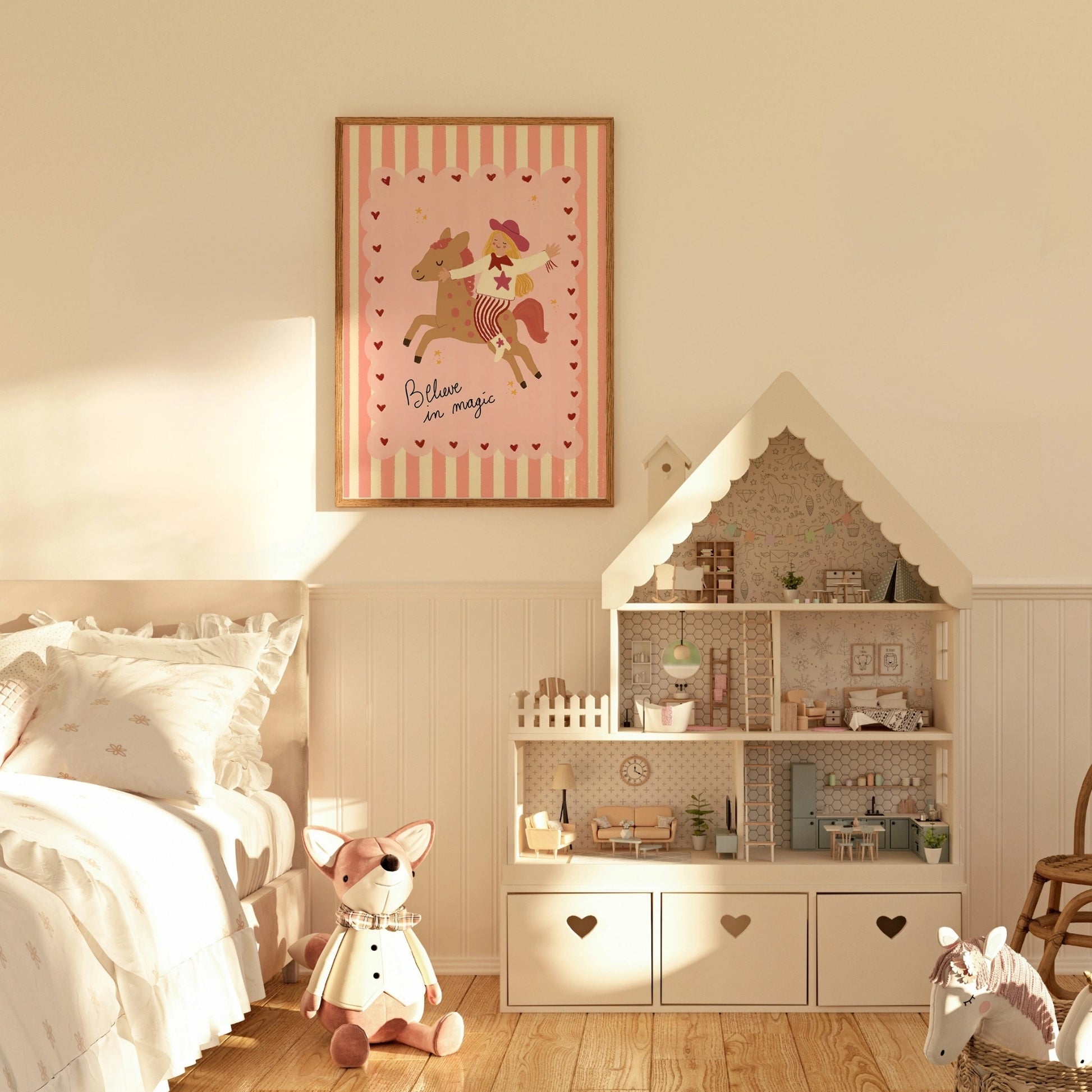 Art mural fantaisiste sur le thème des chevaux