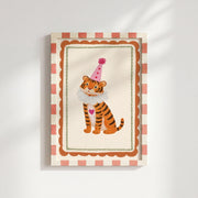 Tiger with Pink Hat – Nursery & kids wall art