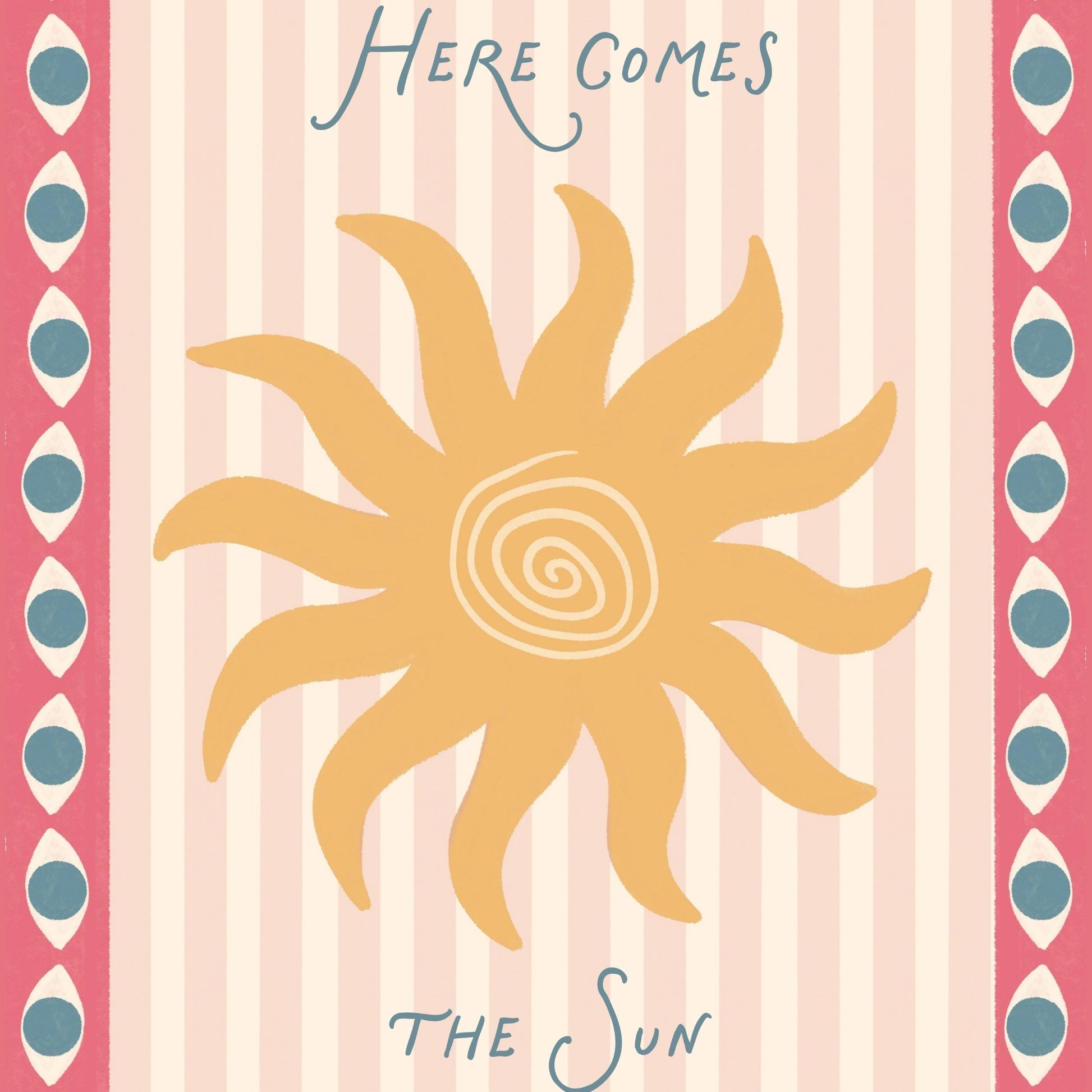 Pink Striped Sunshine Artwork
