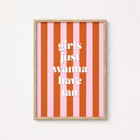 Girls Just Wanna Have Tan Print – Summer Quote Wall Art