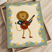 Lion Playing Guitar – Nursery & Kids Canvas Wall Art