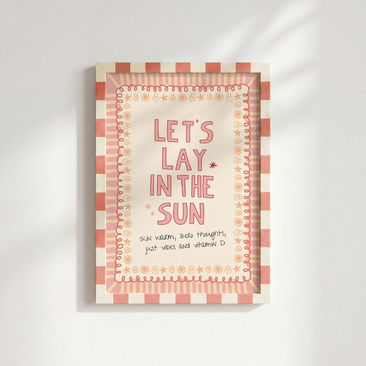 Pink Summer Quote Print, Coastal Wall Decor