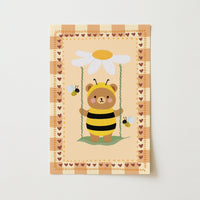 Bee Bear Nursery Print