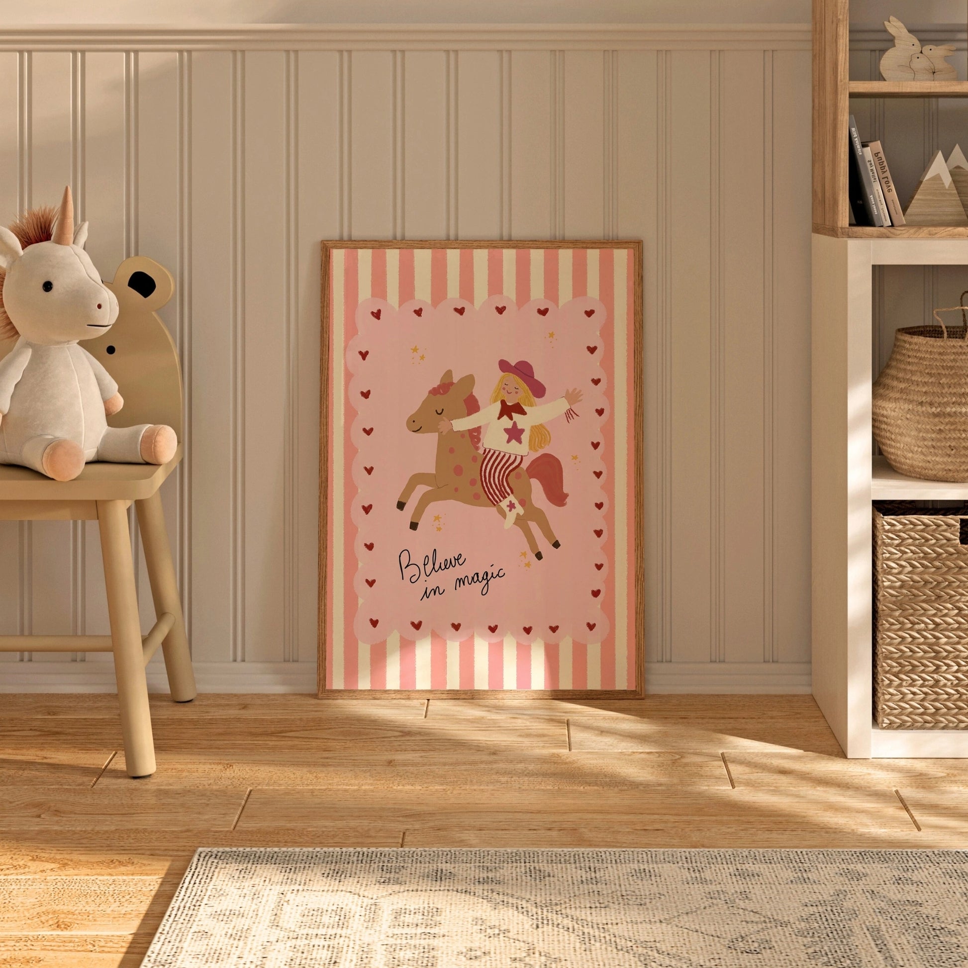 Art mural fantaisiste sur le thème des chevaux