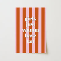 Girls Just Wanna Have Tan Print – Summer Quote Wall Art