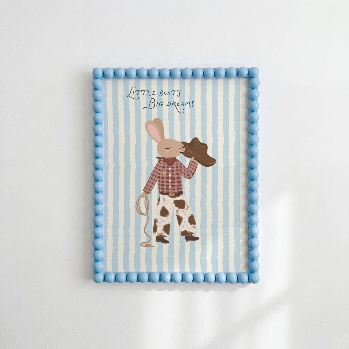 Cowboy Bunny Nursery Wall Art, Boys Room Decor