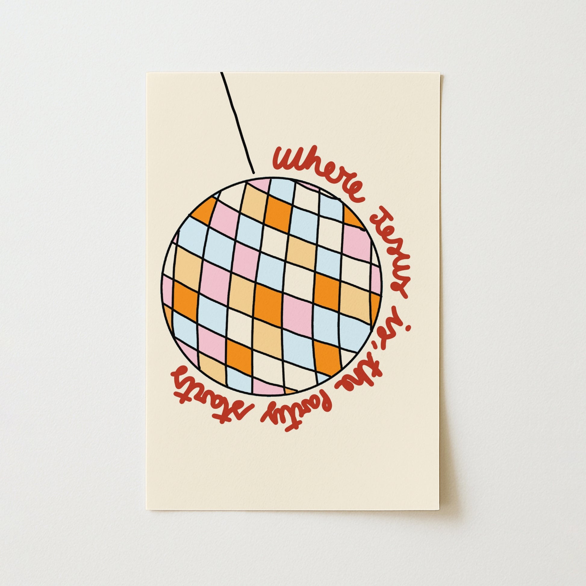 Jesus Party Starts Christian Wall Art – Fun Disco Ball Faith Print