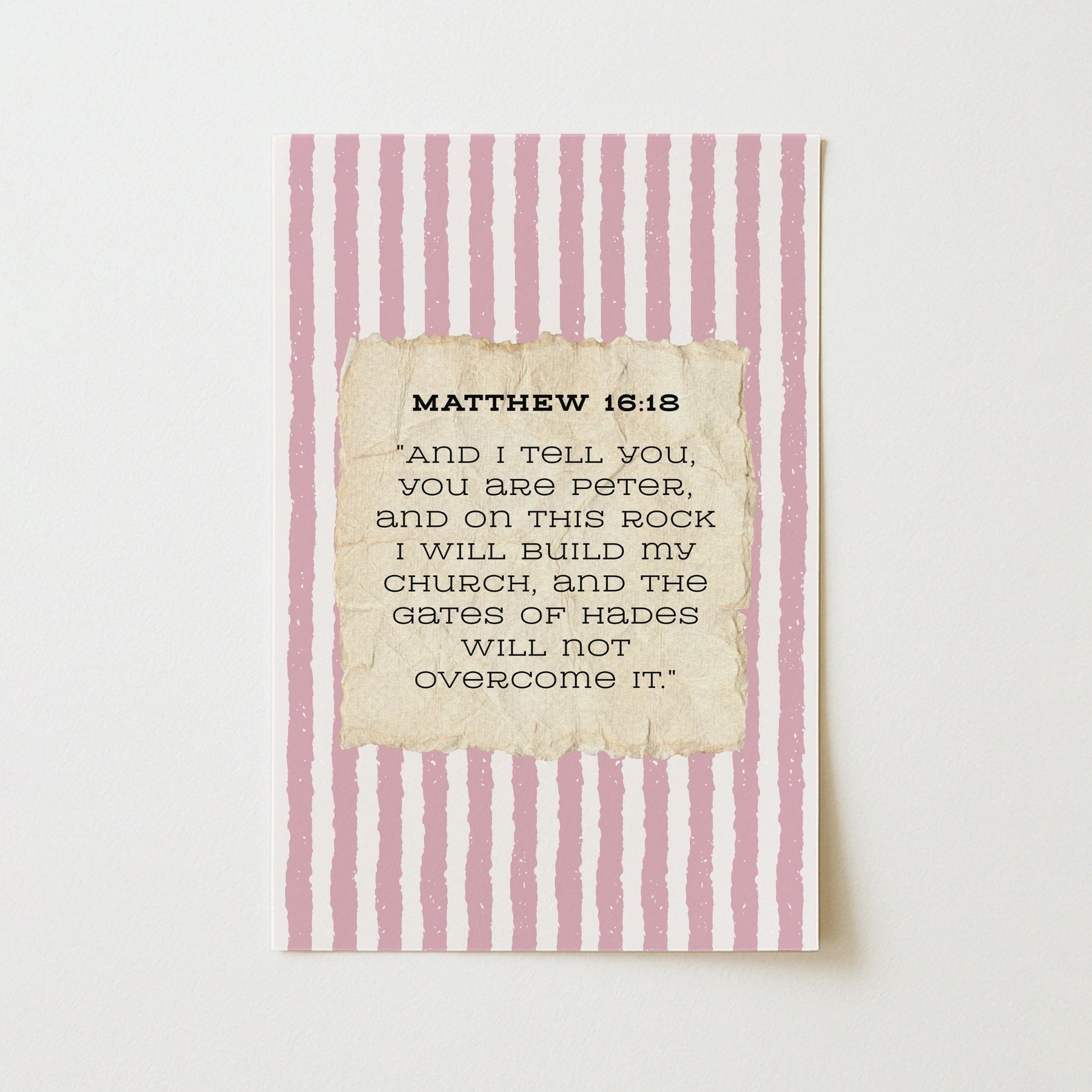 Stampa Cristiana Matteo 16:18, Decorazione da Parete Cristiana