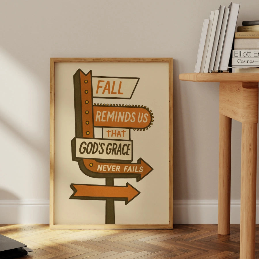 Fall Reminds Us God’s Grace Never Fails Wall Art - Faith Home Decor