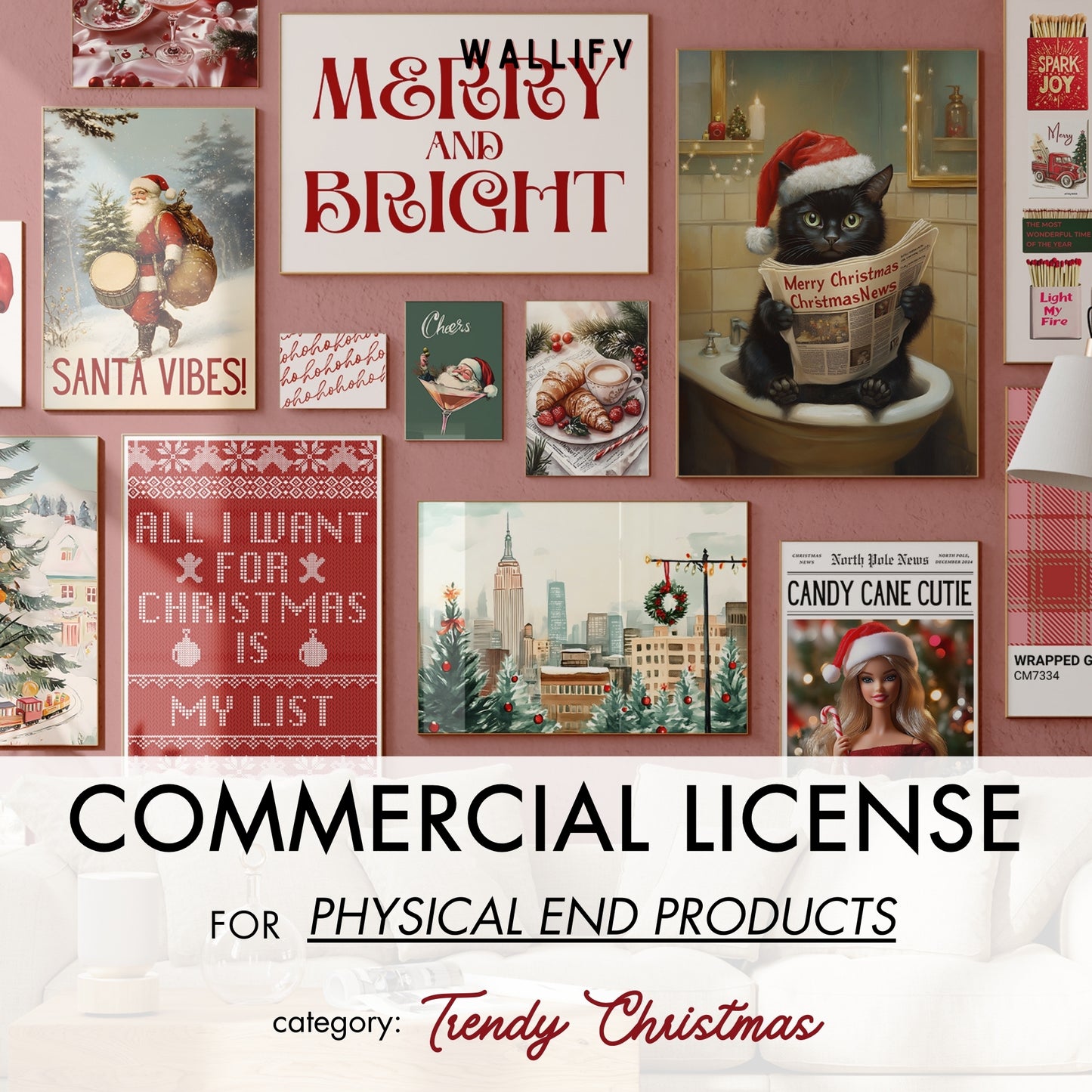 Trendy Christmas Commercial License, over 290 prints