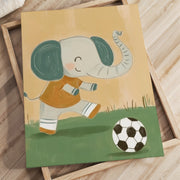 Soccer Elephant – Nursery & Kids Canvas Wall Art