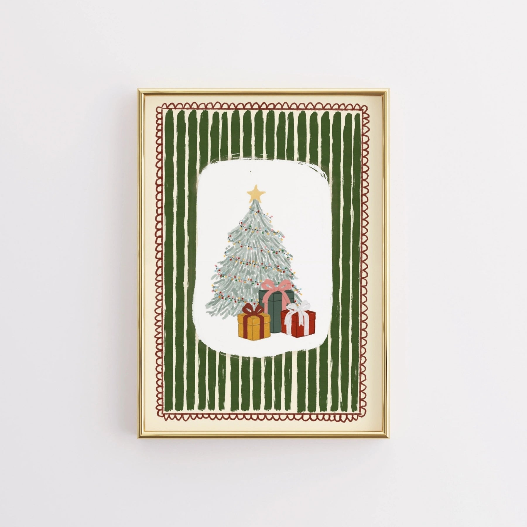 Klassische Weihnachtsbaum-Wandkunst